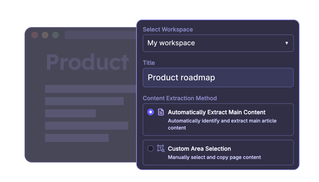 Capture ideas from the web
